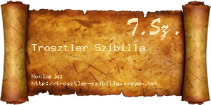 Trosztler Szibilla névjegykártya